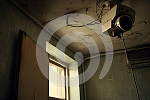 Monitoring with Room Surveillance Camera. Generative By Ai