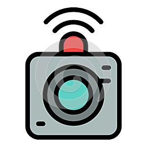 Monitoring speed radar icon vector flat