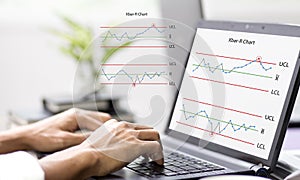 monitoring Xbar-R chart graph and analysis problem red some point at workplace in office