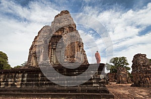 Monk in Angkor Temple