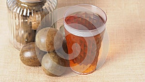 Monk fruit or Luo Han Guo. Dried fruits for healthy sweetener drink