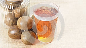 Monk fruit or Luo Han Guo. Dried fruits for healthy sweetener drink