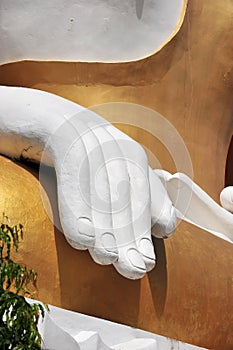 Monk hand statue