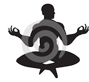 Monk in meditation, illustration
