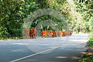 Monk on pilgrimage, Thailand