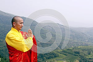 The monk in praying