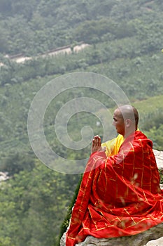 The monk in praying