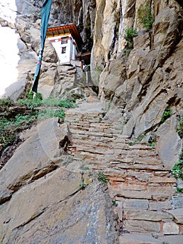 Monk`s home on the way to Paro Taktsang of Bhutan