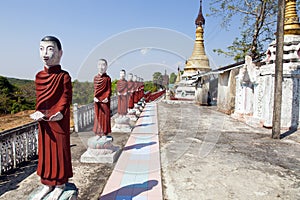 Monk Statues in Myanmar
