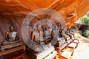 Monk statues at Wat Phu Tok, Bueng Kan, Thailand