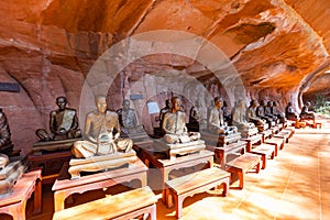 Monk statues at Wat Phu Tok, Bueng Kan, Thailand