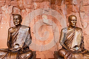 Monk statues at Wat Phu Tok, Bueng Kan, Thailand