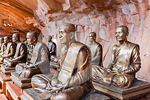 Monk statues at Wat Phu Tok, Bueng Kan, Thailand