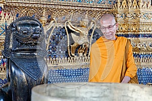 Monk at Wat Phra Kaew, Bangkok