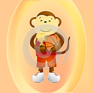 Monkey basketball player