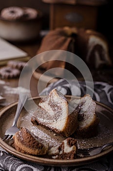 Monkey bread with chocolate, food photography