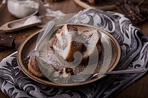 Monkey bread with chocolate, food photography