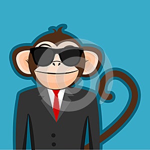 Affen geschäftsmann ein Anzug Schwarz sonnenbrille malerei-design 