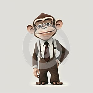 Monkey Businessman. Generative AI