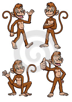 Monkey cartoon set