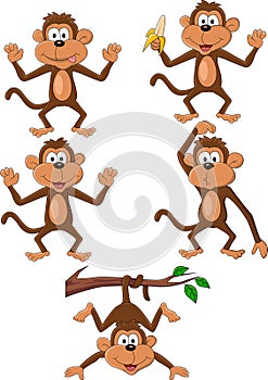 Monkey cartoon set