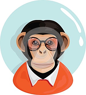 Monkey character. Vector illustration decorative design