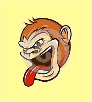 Monkey, Chipmunk, Ape Head Illustration Vector in Cartoon Style