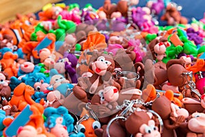 Monkey clay doll keyring