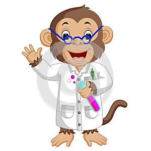 Monkey Conducting a Laboratory Experiment