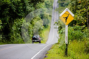 Monkey crossing sign