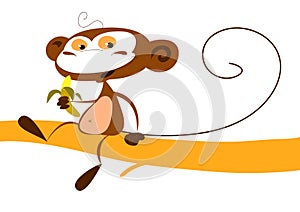 Monkey eating a banana