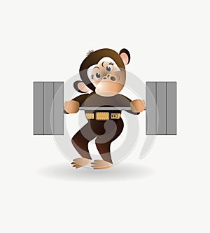 Monkey is engaged with a barbell 1