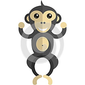 Monkey flat vector icon illustration isolated on white