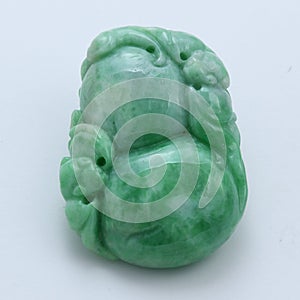 Monkey Flower Jade sculpture gemstone pendant photo