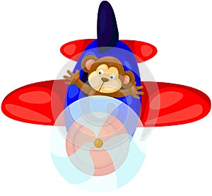 monkey flying airplane