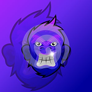 Monkey gorilla E-sport gaming mascot logo template vector