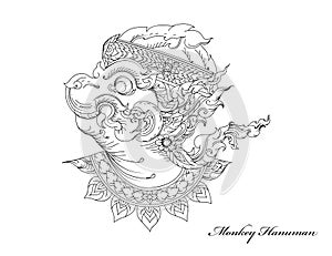 Monkey Hanuman art pattern