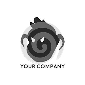 Monkey head logo template . Monkey face logo template . Ape logo template