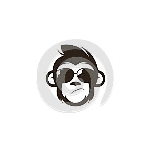 Monkey head logo template vector. Monkey face logo template vector. Ape logo template