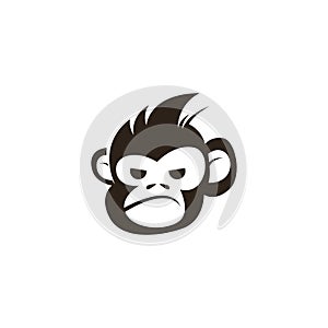 Monkey head logo template vector. Monkey face logo template vector. Ape logo template