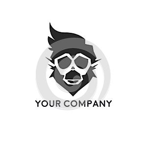 Monkey head logo template vector. Monkey face logo template vector. Ape logo template