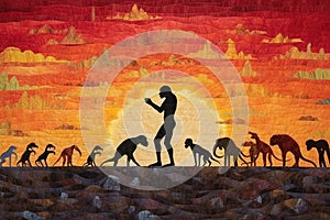 monkey human evolution illustration generative ai