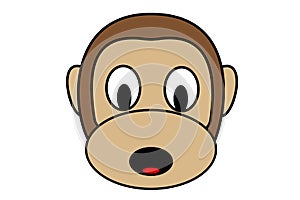 Monkey. Illustration design of a monkey`s face in brown color. Monkeypox design. Smallpox. Illustration. Monkeypox.