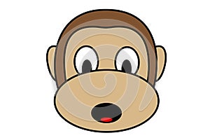 Monkey. Illustration design of a monkey`s face in brown color. Monkeypox design. Smallpox. Illustration. Monkeypox.