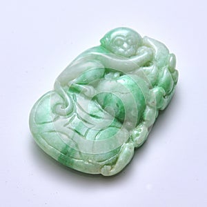 Monkey coin Jade sculpture gemstone pendant photo