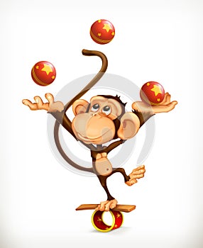 Monkey juggler, circus performer