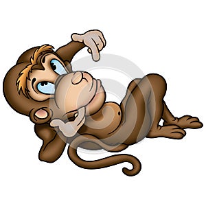 Monkey lazing - Brown