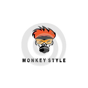 Monkey logo illustration clipart design vector