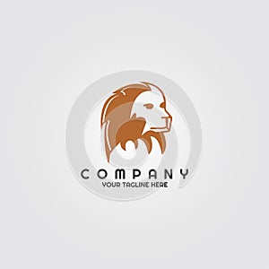 Monkey logo template, vector logo for business corporate, illustration