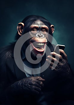 Monkey portrait animal africa primate african ape wild black face wildlife